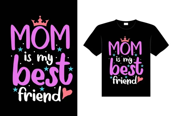 Bunte Schriftzüge Mother Day Zitat Happy Mom Shirt Vector Typography — Stockvektor