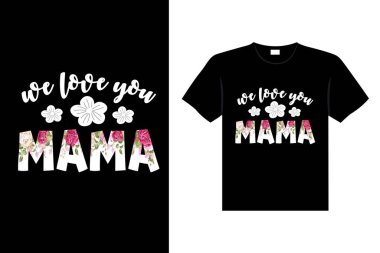 Renkli harflerle yazılmış anneler günü Mutlu anne tişörtü vektör tipografisi Anne tişört tasarımına bayılır