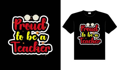 Öğretmen klasikleşmiş renkli harfler tipografi tişört tasarımı göz önbelleği vektör sanatı