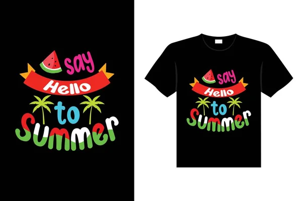 夏のヴィンテージカラフルなレタリングタイポグラフィTシャツデザイン目を引くベクトルアート — ストックベクタ
