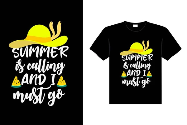 夏代彩色字体排版T恤衫设计引人注目的矢量艺术 — 图库矢量图片