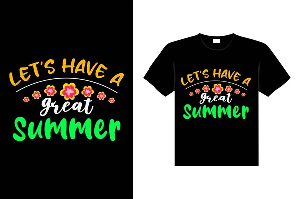 Summer Vintage Colorful Lettering Typography Shirt Design Eye Catching Vector — Stock Vector