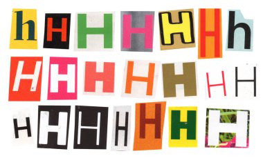 Çeşitli H harfleriyle düzenlenmiş eşsiz şablon