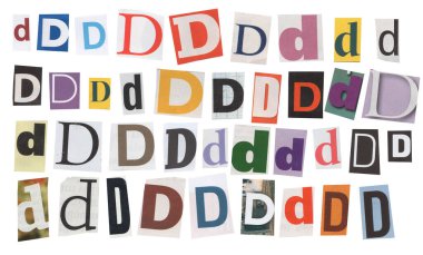 Farklı D harflerinden yapılmış modern şablon