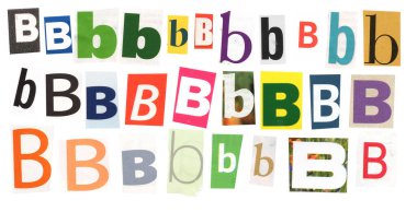Birçok B harfinden tasarlanmış yaratıcı şablon