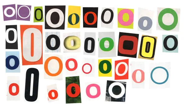 Birçok O harfinden oluşturulmuş yaratıcı şablon