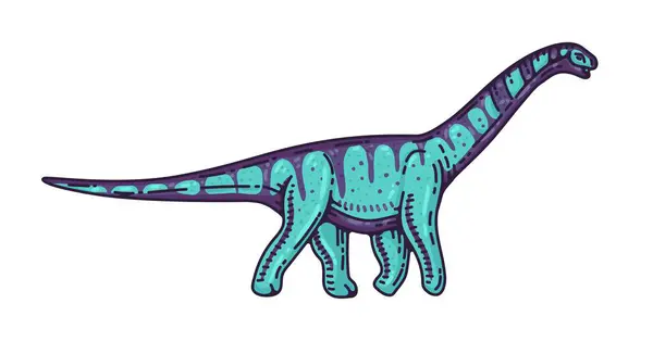 Uygulamalar veya web sayfaları için uygun uzun boyunlu bir dinozorun renkli bir çizgisi..