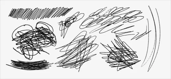 Elle çizilmiş soyut karalamalar ve kabataslak çizgiler koleksiyonu