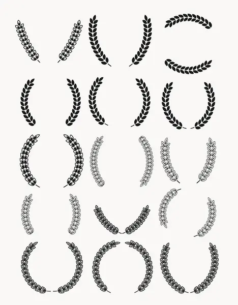 Çeşitli tasarımlarda resimli defne çelenkleri ve bölücüler..