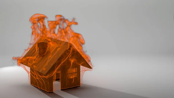 Faház Modell Tűz Illusztráció Pénzügy Banki Ház Biztosítási Koncepció Befektetési — Stock Fotó