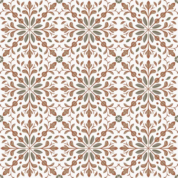 stock vector Seamless pattern botanical arabesque with brown color, Oriental traditional ornament