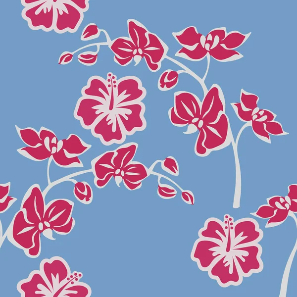 Motif Floral Sans Couture Grands Boutons Fleurs Dessinés Main Pour — Image vectorielle