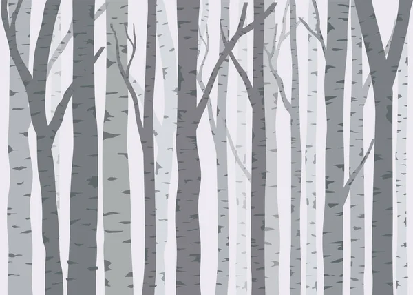 有白桦树的无缝图案 网站背景 面料印刷 矢量图解的设计元素 — 图库矢量图片