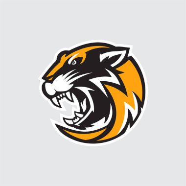 Tiger Head Mascot symbol Illustration circle Style