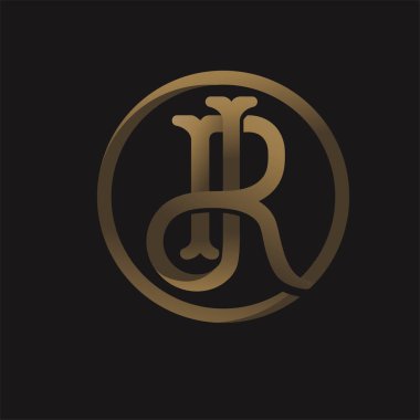 Vintage Birleştirilmiş Monogram İlk harf JR vektör çizimi