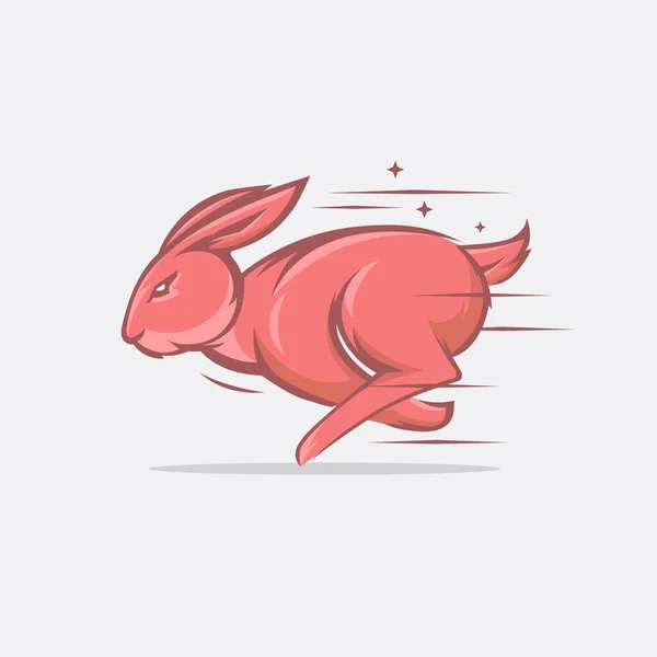 Coniglio Coniglietto Che Corre Veloce Modello Simbolo Velocità Illustrazione — Vettoriale Stock
