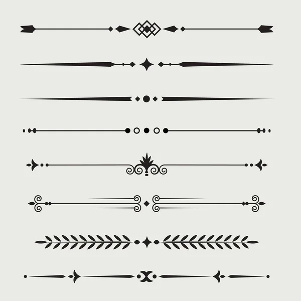 Elemento Design Pacote Ornamento Divisor Texto Decorativo Elegante Retro Fantasia — Vetor de Stock