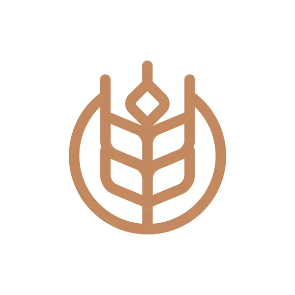 Kreative Einfache Organische Weizenlinie Vektor Design — Stockvektor