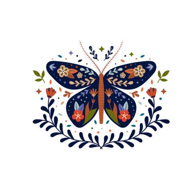 Kelebek halk sanatı dekorasyonu