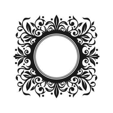 Tasarım şablonu için dekoratif çizgi sanat çerçeveleri. Doğu tarzında tasarım için zarif bir unsur