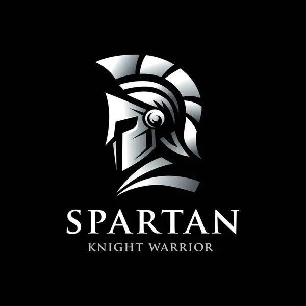 Spartan Knight Soldier Ελληνικό Πολεμικό Σύμβολο Μαύρο Φόντο Royalty Free Εικονογραφήσεις Αρχείου
