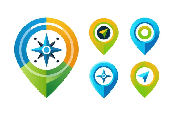Location Icon Vector Pin Sign Isolated White Background Navigation Map Ilustração De Stock