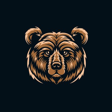 Soyut boz ayı baş sembolünün vektör çizimi