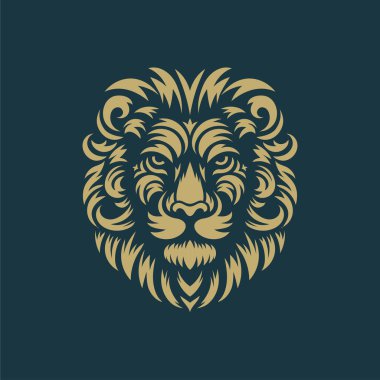 Koyu arkaplanda çiçek ve kabile vektör illüstrasyonuyla el çizimi aslan başı mahsulü.