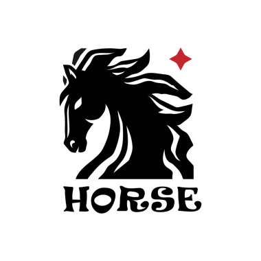 at başı ve yıldız kare şeklindeki vektör çizimi