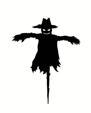 Cadılar Bayramı Korkunç Korkuluk Silueti Çizimi