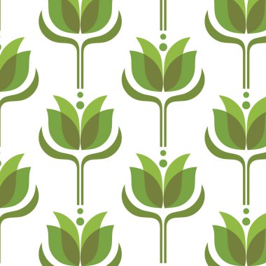 Vektörsüz modern yeşillik deseni. Yeşil yaprak arkaplanı