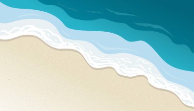 Yaz denizi dalgalar arka plan, dalgalar ve kum tasarım şablonu, çizim el çizimi