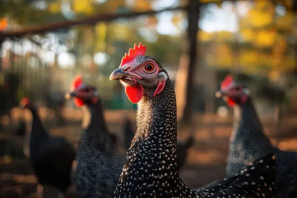 stock image Guinea Fowl in Poultry Farm Setting