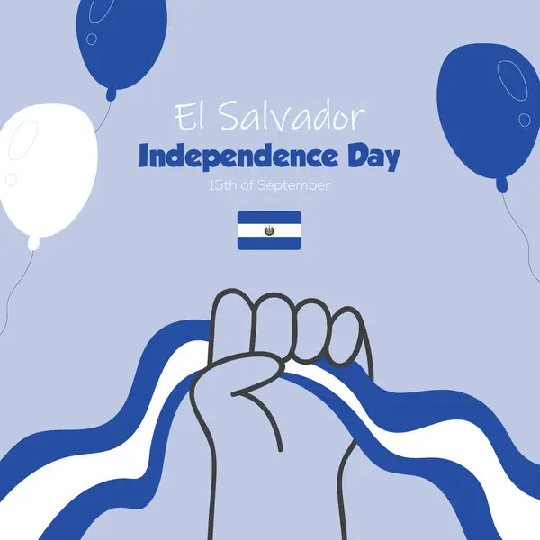 stock vector Vibrant Banner for El Salvador Independence Day.