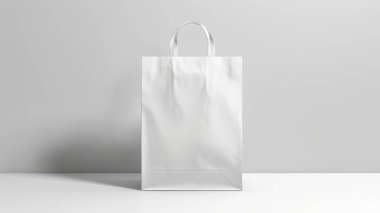 Elegant White Paper Bag Mockup for Branding and Marketing Designs clipart