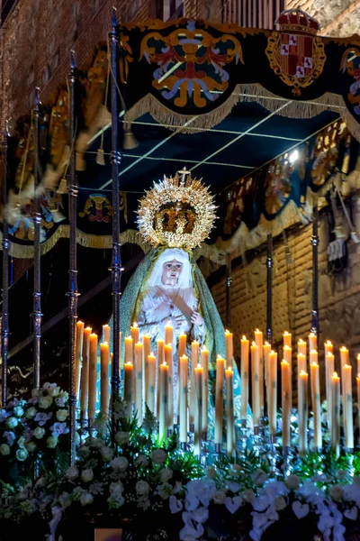 Αδελφότητα Της Nuestra Seora Del Amparo Toledo Βήματα Του Virgen — Φωτογραφία Αρχείου