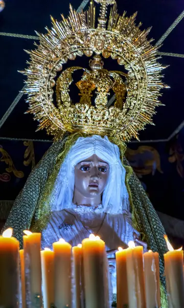 Brödraskapet Nuestra Seora Del Amparo Toledo Med Stegen Virgen Del — Stockfoto