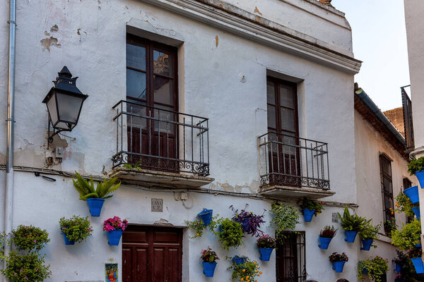 Famous Calleja de las Flores street in Cordoba, Andalusia, Spain