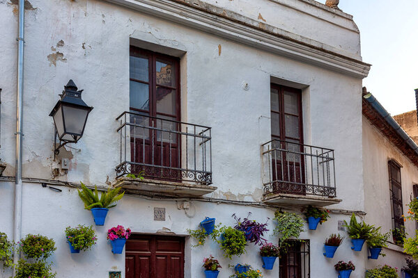 Famous Calleja de las Flores street in Cordoba, Andalusia, Spain