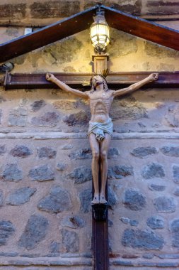 İsa 'nın görüntüsü Santo Tome, Toledo, İspanya cephesinde çarmıha gerildi