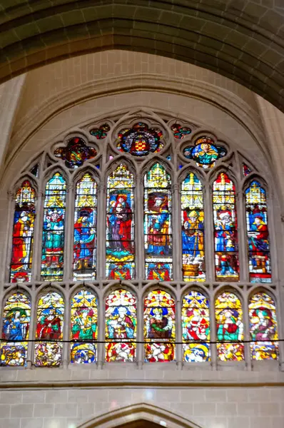 stock image Stained glass windows of the Toledo Cathedral, Spain