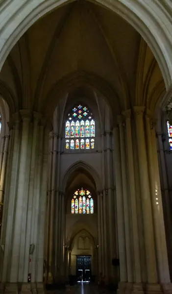 stock image Stained glass windows of the Toledo Cathedral, Spain