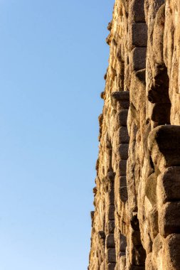 Kastilya 'daki Segovia su kemeri ve İspanya' daki Leon manzarası. UNESCO Dünya Mirası Alanı