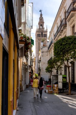 Seville Katedrali 'nin çan kulesi, Giralda, Seville, İspanya olarak bilinir.