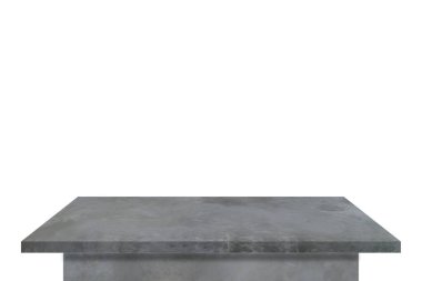 Eve nesne ya da ürün ve dekor koymak için vintage biçimi üzerine boş beton tablo, beyaz arkaplanda izole
