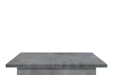 Empty concrete table top on vintage style for put object or product and decor on home, isolated on white background clipart