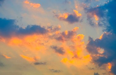 Sunset sky on evening time in summer season, cloud and sky background
