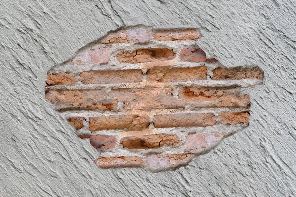 Lege Betonnen Muur Beschadigd Toont Oude Bakstenen Muur Ruimte Van — Stockfoto