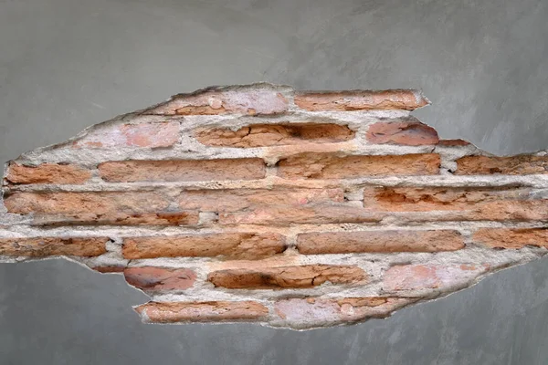 Lege Betonnen Muur Beschadigd Toont Oude Bakstenen Muur Ruimte Van — Stockfoto