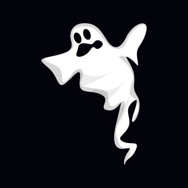 Ghost Logo Design, Halloween Icon, Halloween Costume Illustration, Celebration Banner Template clipart